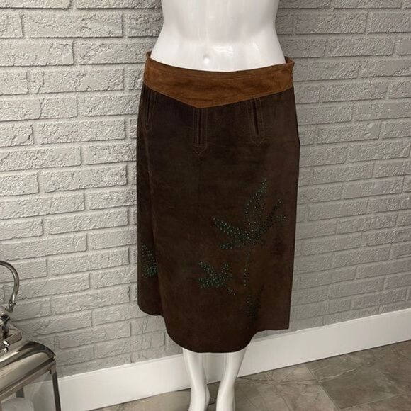 William B. INC 100% Suede / 100 % Silk Skirt Size 8 - Picture 1 of 9